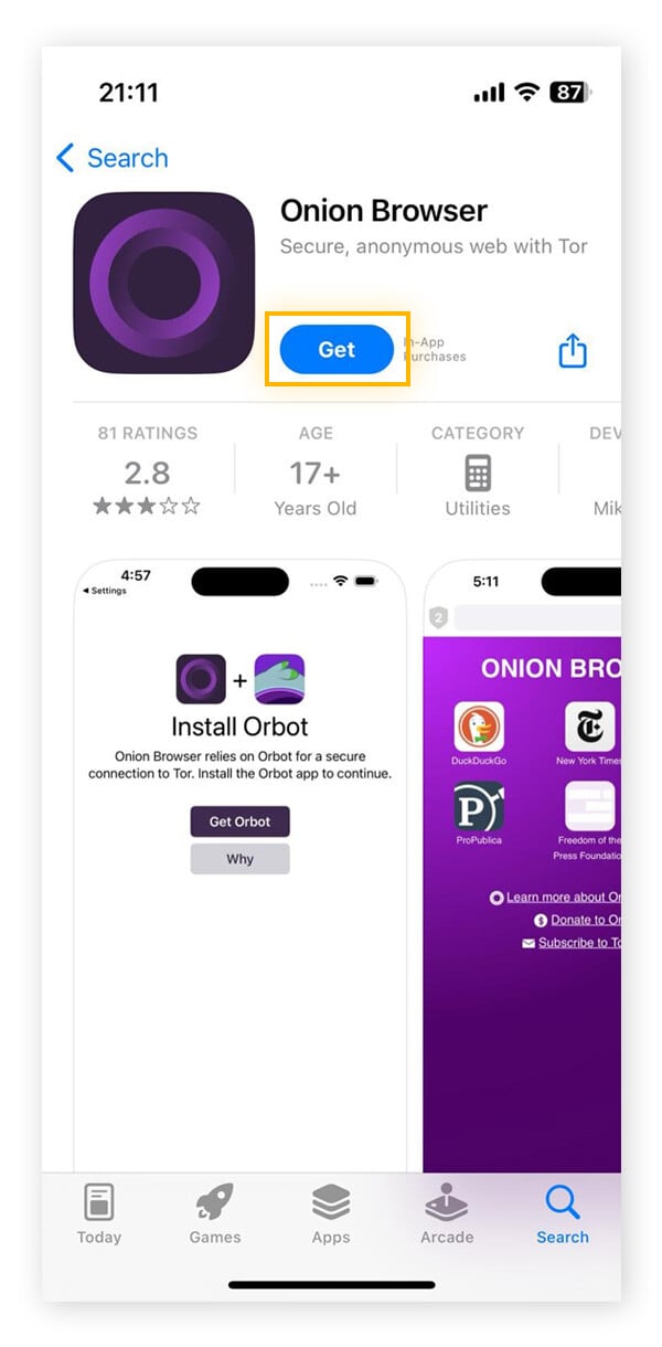 how to get on dark web on iphone